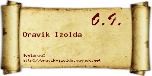 Oravik Izolda névjegykártya